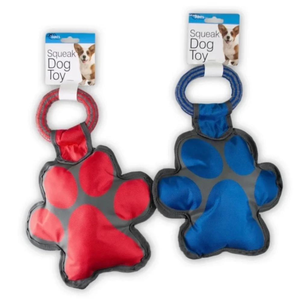 NWT! Squeak Paw Print Shaped Dog Toy in 2 Colors! You Pick One!